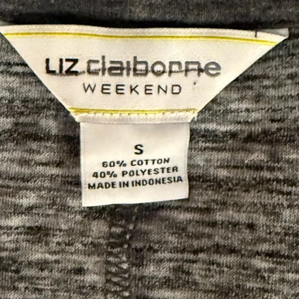 Liz Claiborne Weekend Grey and Silver Open Front Cardigan - Picture 5 of 5